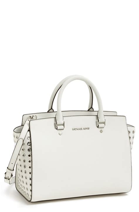 michael kors portia white macys satchel optic|Kors michael kors eliza optic white + FREE .